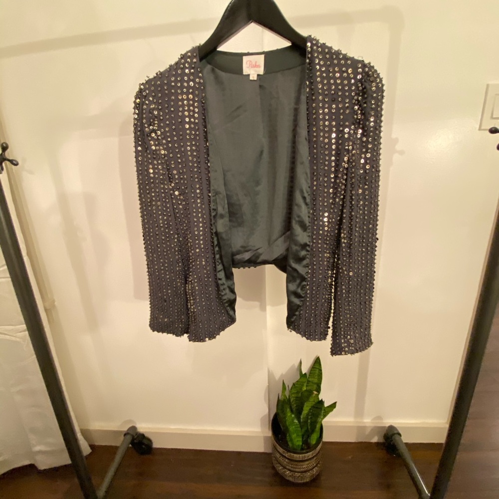 Parker sequence cropped silk jacket